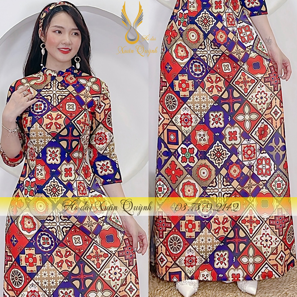 Áo Dài Cô Ba Sài Gòn Retro Duyên Dáng, Sang Trọng, Thanh Lịch Lụa Habutai Cao Cấp K75
