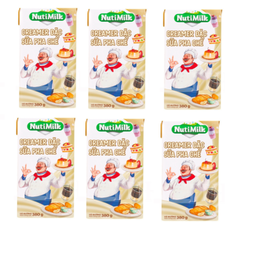 Combo 2 hộp Creamer Đặc Sữa Pha Chế Có Đường NutiMilk Hộp 380Gr