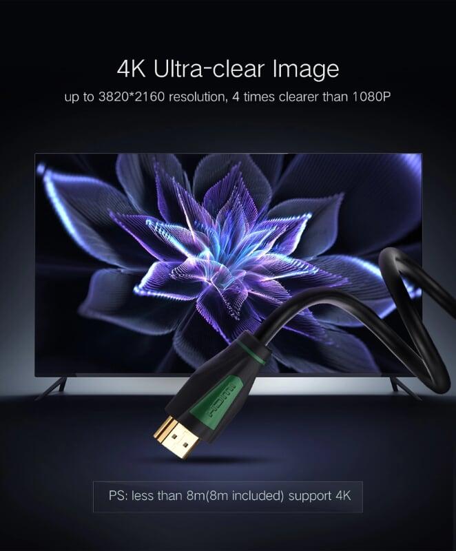 Ugreen UG30189HD116TK 1M màu Đen Cáp tín hiệu HDMI chuẩn 1.4 hỗ trợ phân giải 4K * 2K - HÀNG CHÍNH HÃNG