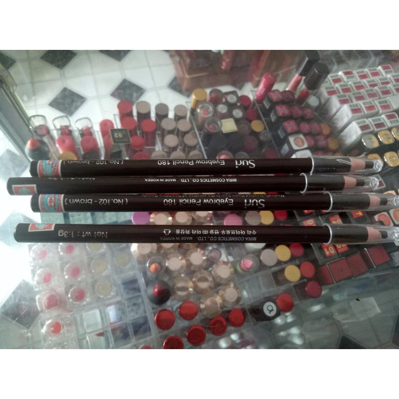 Chì mày xé Suri Eyebrow Pencil Hàn Quốc tặng kèm móc khoá - No.103 Đen nâu - 1 cái