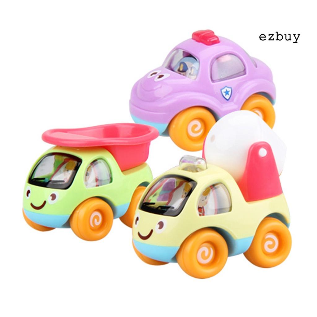 EY-3/8Pcs Mini Cute Cartoon Inertial Car Truck Vehicle Set Kids Playing Toy Gift