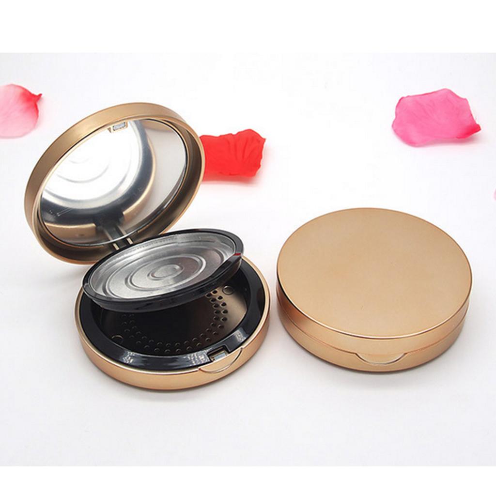 Empty Face Powder Blusher Makeup Cosmetic Storage Container Case Double Tier