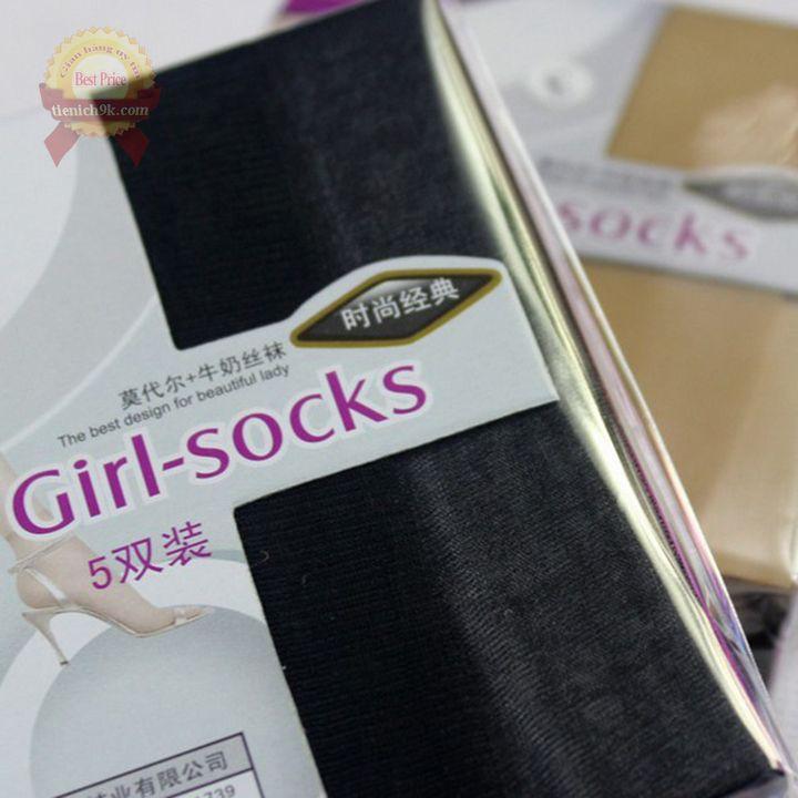 Set 5 đôi tất giấy ngắn cổ thấp Cao Cấp Hàn Quốc Girls-socks siêu dai giả màu da , đen … đi giày mọi búp bê cao gót