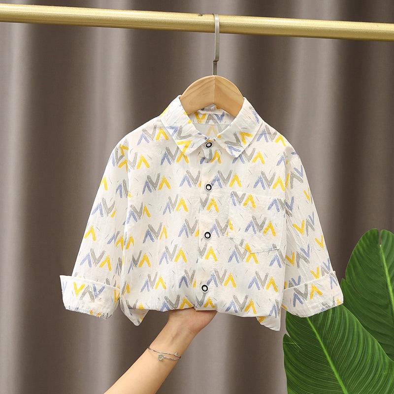 ST27 Size 80-120 Áo sơ mi bé trai Thời trang trẻ Em hàng quảng châu