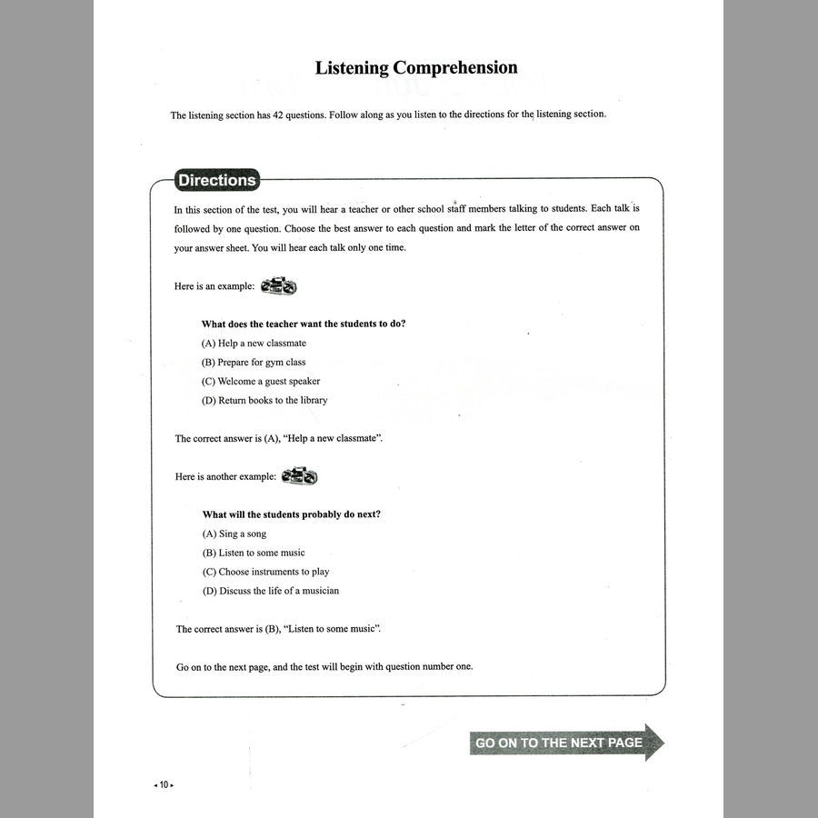 TOEFL Junior - 10 Practice Tests (Kèm CD)