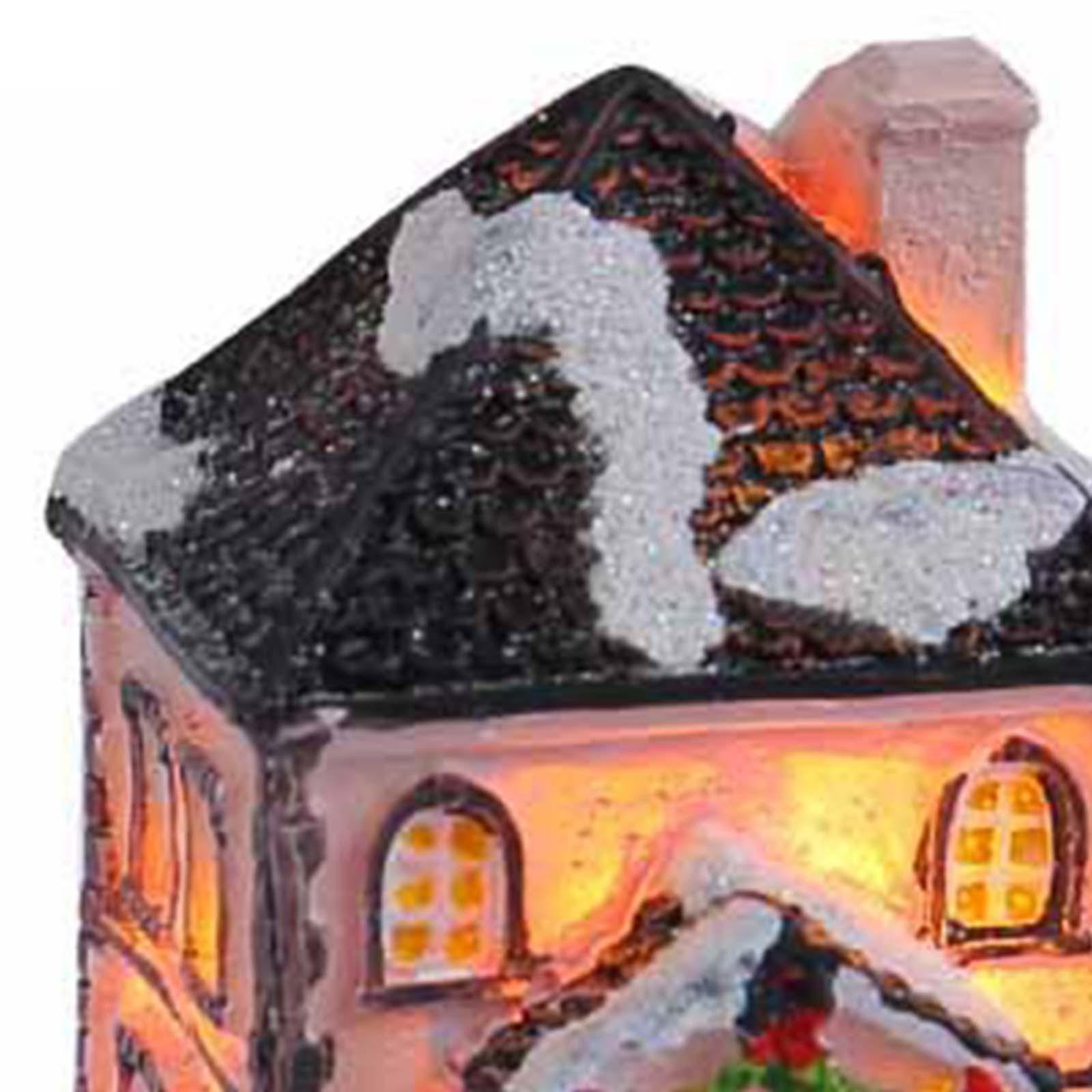 Christmas Scene Lighted House Village Miniature for Shop Window