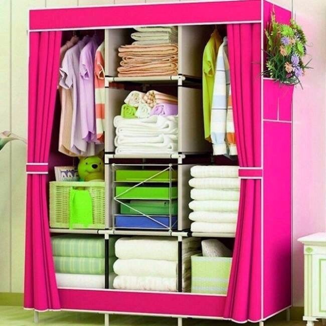Tủ Vải Quần Áo 3 Buồng 8 Ngăn Cao Cấp, To, Bền Kèm Dụng Cụ Lấy Ráy Tai Có Đèn