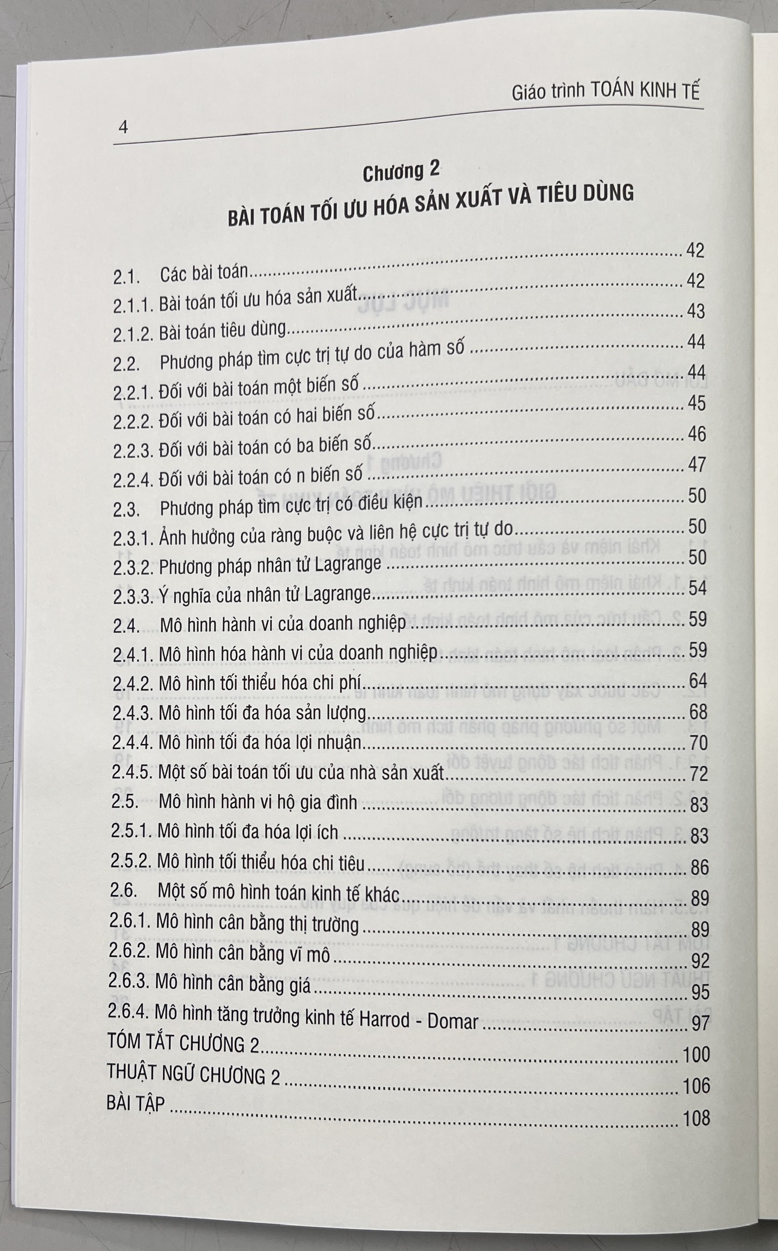 Sách - Giáo Trình Toán Kinh Tế