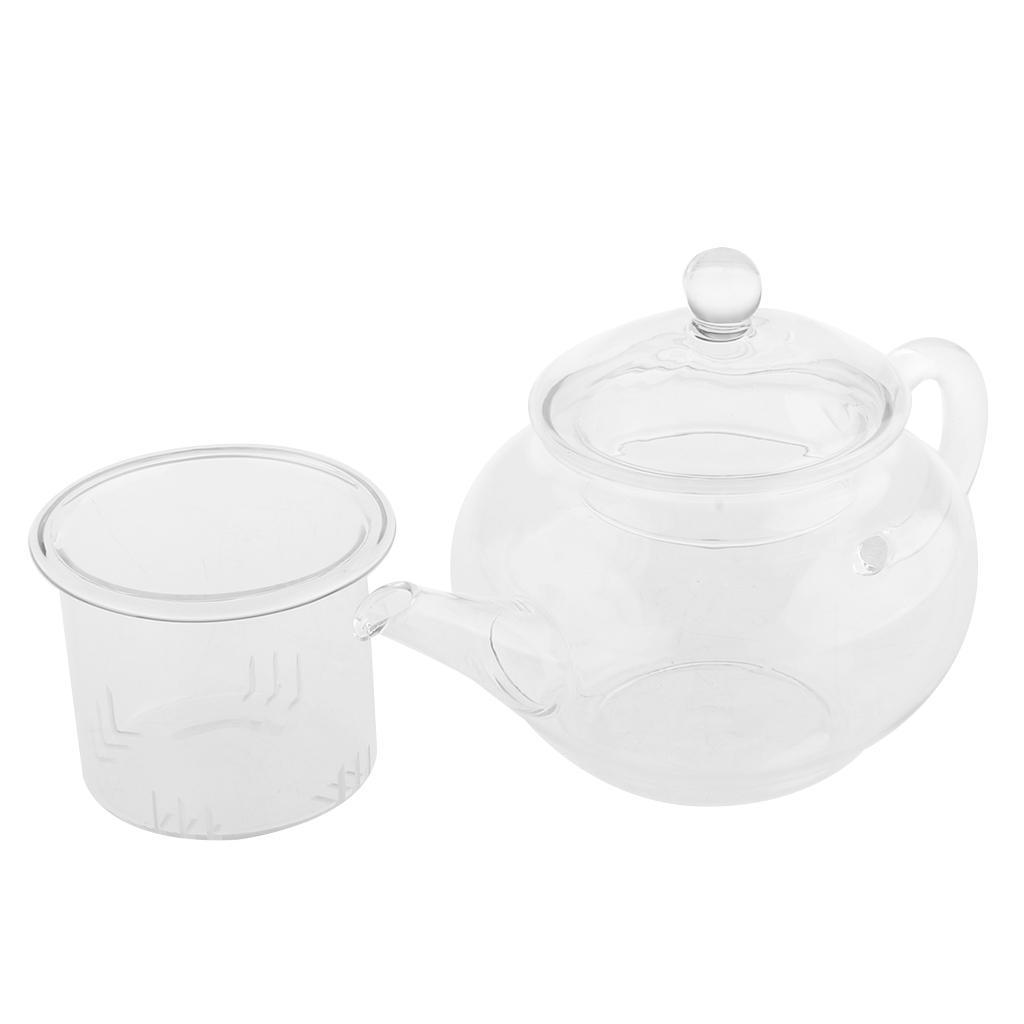 2pcs Heat Resistant Glass Teapot with Infuser Coffee Tea Leaf Herbal 250ml