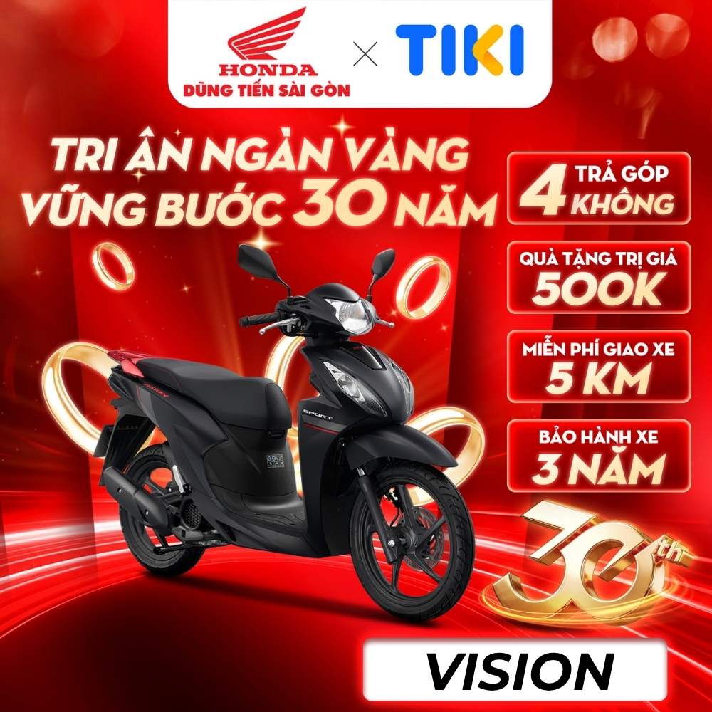 Xe Máy Honda Vision 2026 - Phiên Bản Thể Thao - Đen