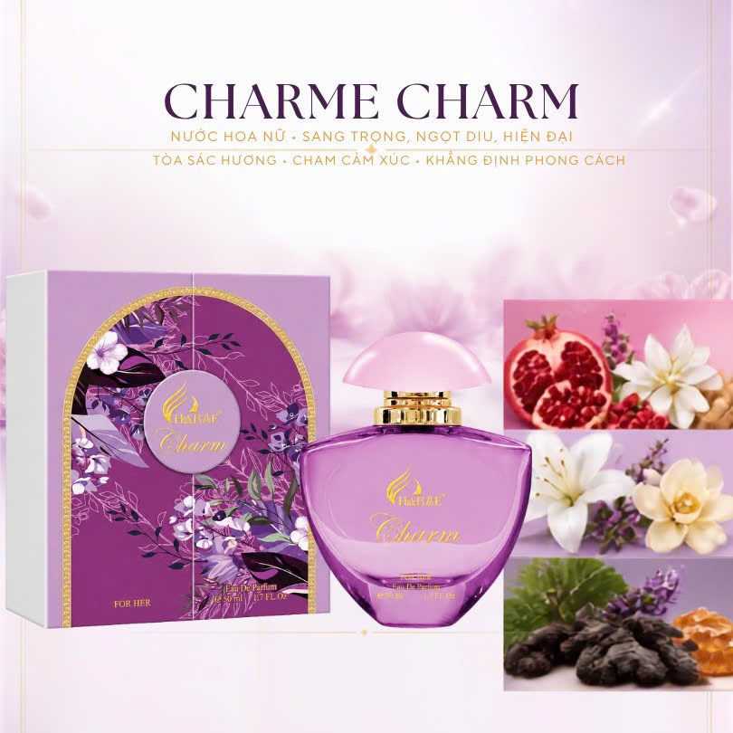 Nước Hoa Nữ Charme Charm 50ml Chính Hãng – Sang Trọng, Ngọt Dịu, Hiện Đại, Lưu Hương 7–12 Giờ