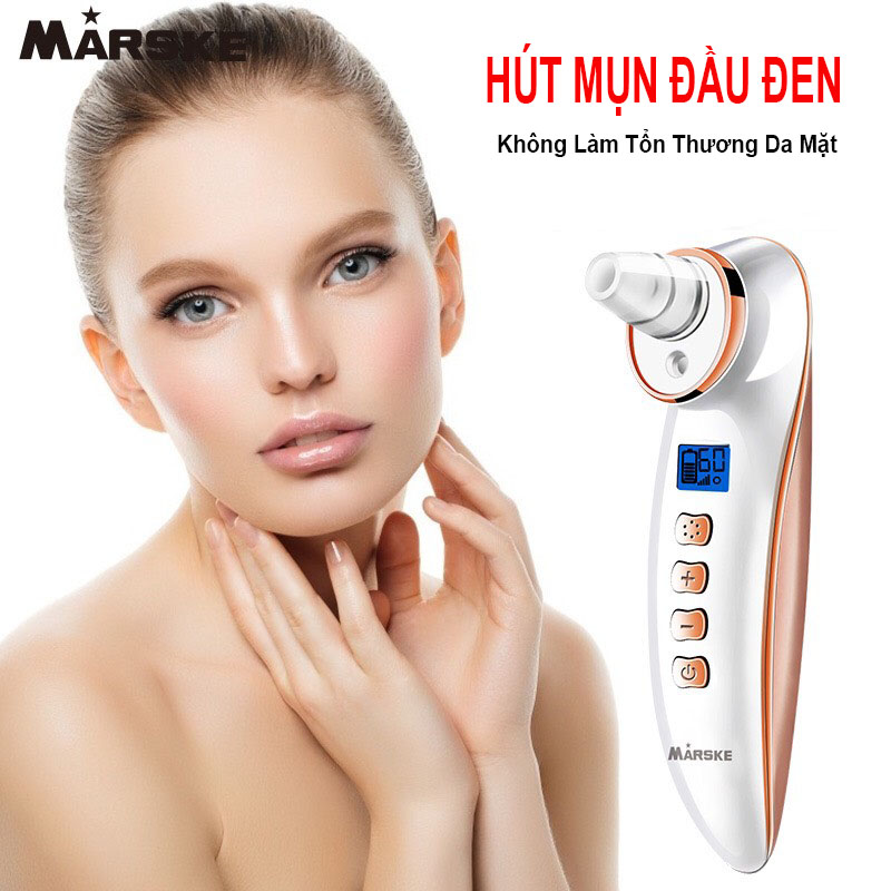 Máy hút mụn đầu đen đa năng cao cấp MARSKE MS 6666 Gồm 4 đầu hút mụn và Xông hơi nước - Hàng Chính Hãng