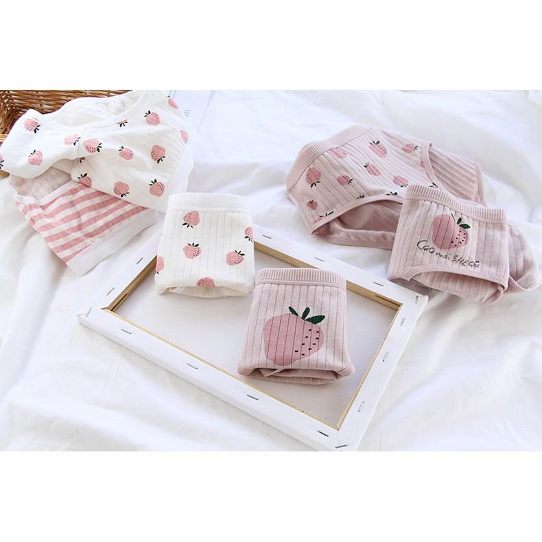 Quần Lót Nữ Cotton Kháng Khuẩn Hình Dâu Tây Ngọt Ngào Hàng Loại Đẹp.