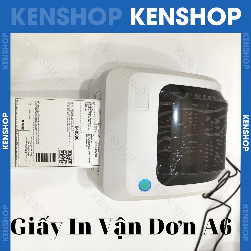 Giấy In Nhiệt 100x150, Giấy In Vận Đơn Khổ A6 Cuộn 50 mét ,Tem Sẵn Lớp Keo cho In Đơn Shopee, TMĐT và Vận Chuyển