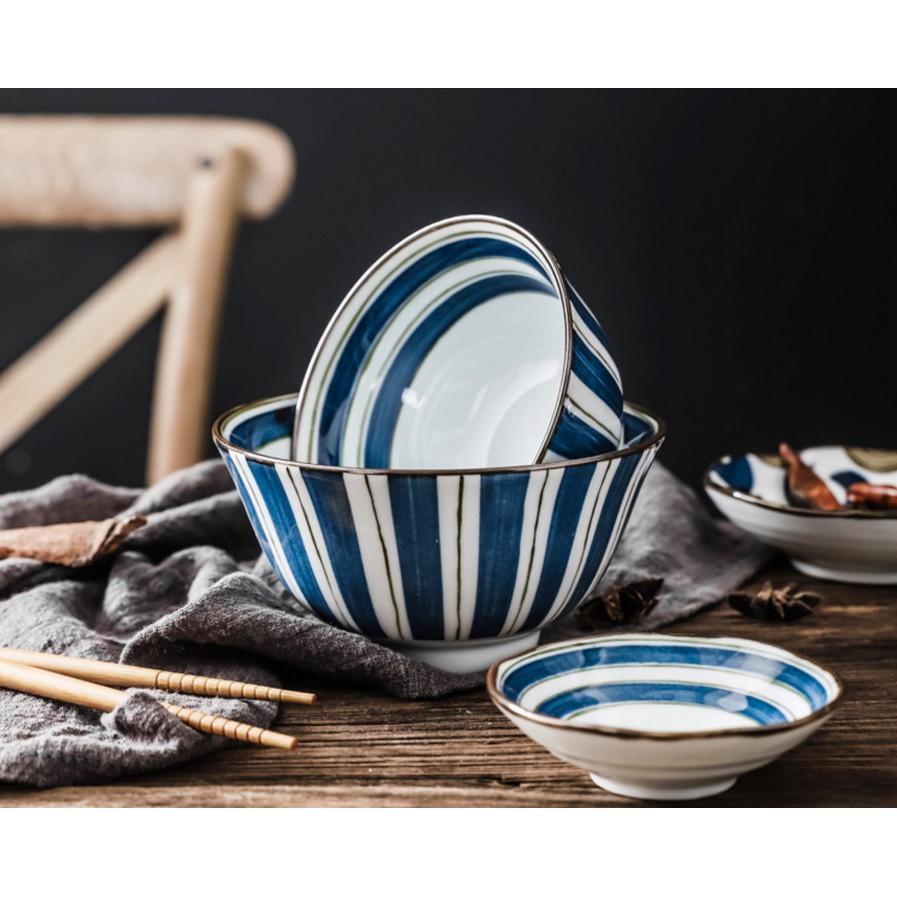 Set 6Pcs Chén Dĩa Ăn Shino-Cobalt Japan - Home and Garden