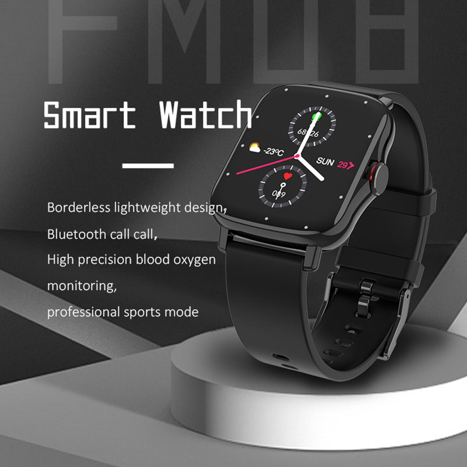 Smart Watch Bluetooth Monitor Digital Smartwatch for Men Women Black