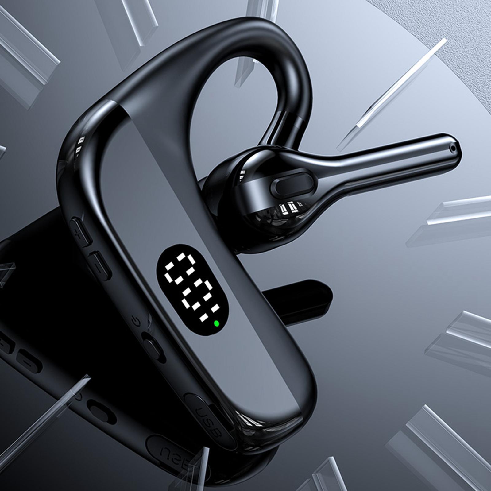 Waterproof Bluetooth Headset Ear Hook LED Display Calling for Business