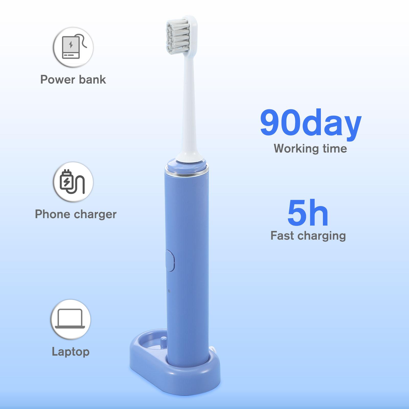 Bàn chải đánh răng điện có thể sạc lại Q-Gleam QM3 với bộ đếm thời gian 3 Chế độ 2 Đầu bàn chải cho người lớn