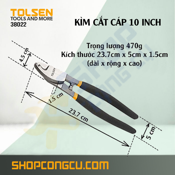 Kìm cắt cáp 10 inch Tolsen 38022