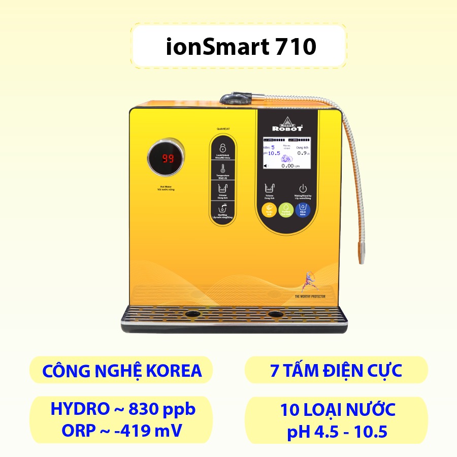 Máy Lọc Nước Điện Giải Nóng Thông Minh ROBOT ionSmart 710 - Hàng chính hãng