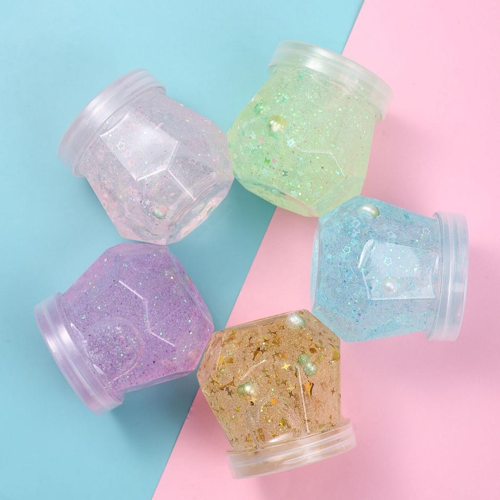 Slime lọ lục giác kim tuyến giấy Đồ chơi hũ slam chất nhầy ma thuật squishy cực đẹp
