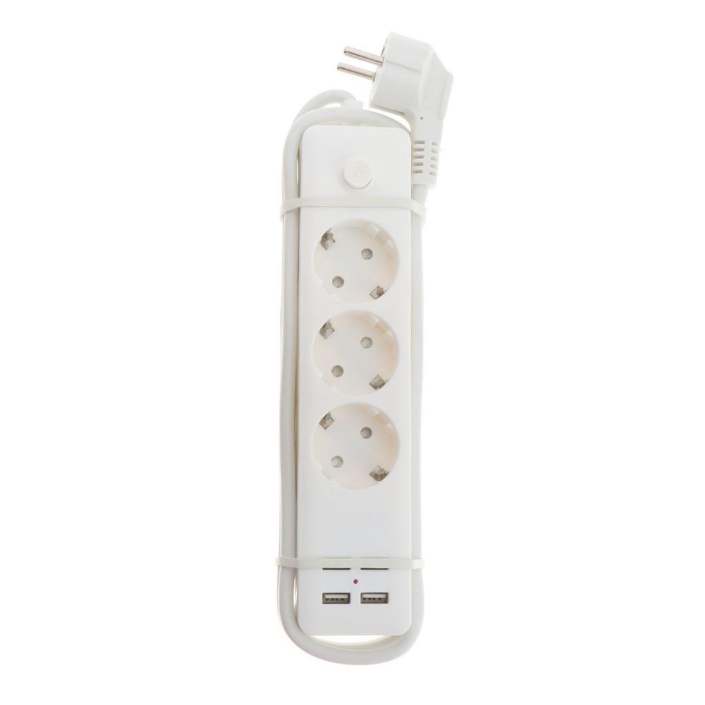 EU Plug Extension Socket Outlet Hub Travel Power Strip 7-Ports with 4 USB