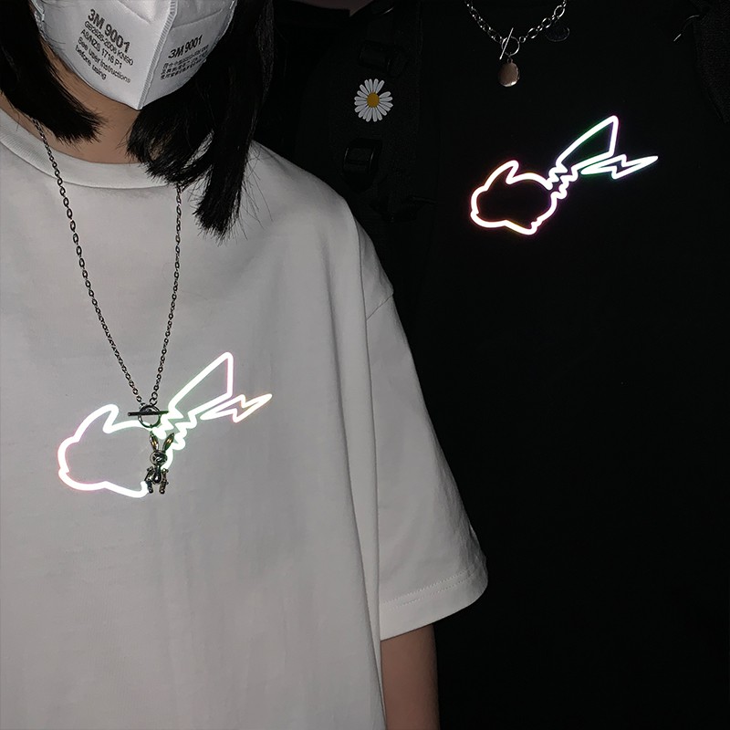 Áo Thun Nam Phản Quang In hình POKEMON PIKACHU, anime POKEMON , áo chất, đi đêm, đi phượt bao ngầu, nhìn đã mắt