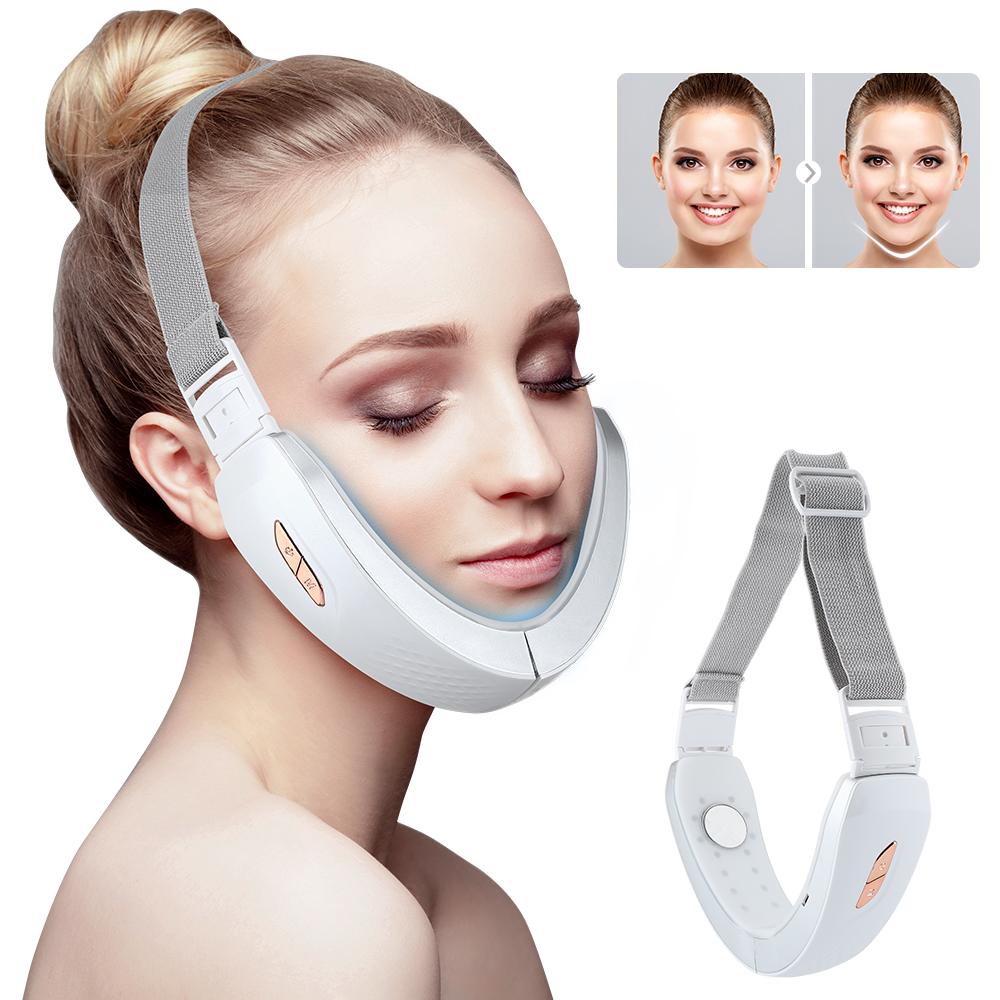 Cằm V-Dòng Lên Nâng Máy Dây Đèn LED Màu Xanh Dương Quang Trị Liệu Mặt Nâng Giảm Béo Rung Máy Massage Đôi Cằm Giảm Tốc