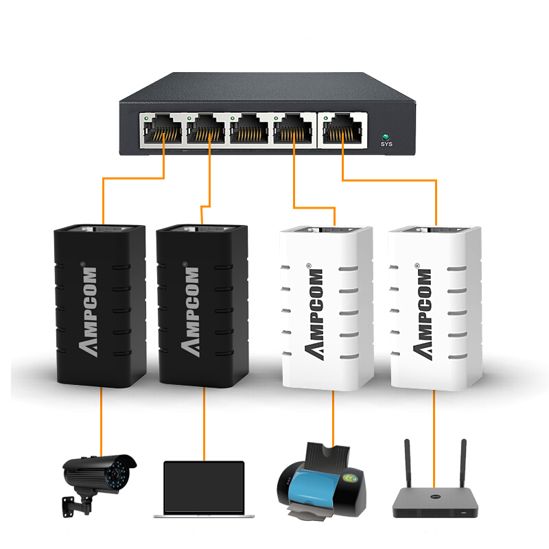 Đầu nối mạng chống sét chuẩn Cat6 RJ45 Ampcom AMCAT6BKL02 - Hàng chính hãng