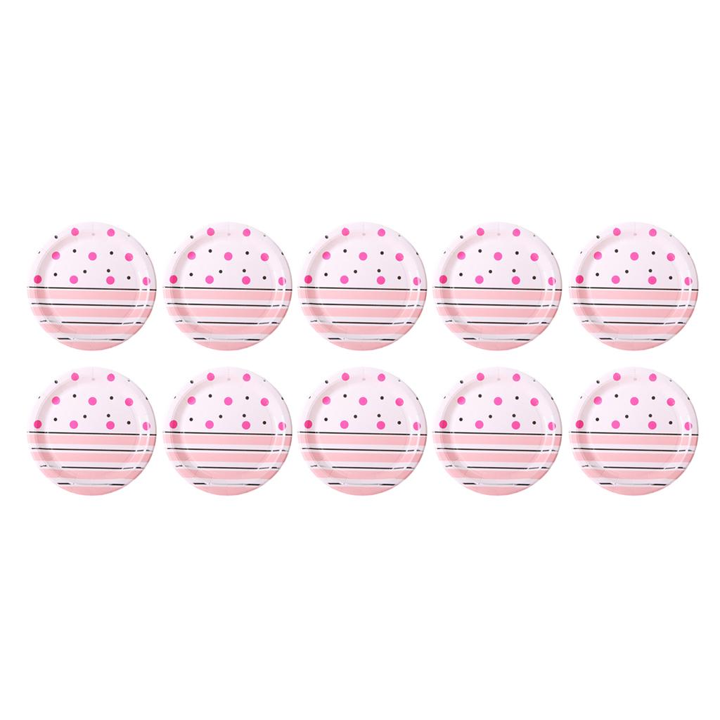 10x Birthday Party Cake Paper Plates Baby Shower Paper Tableware Plates