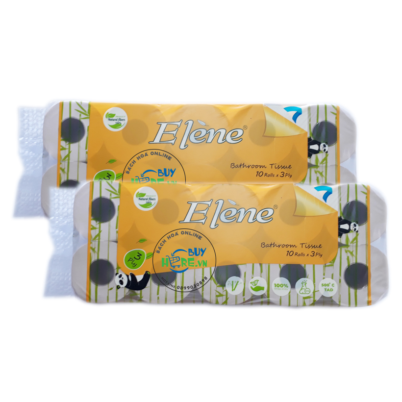Combo 3 túi giấy vệ sinh Elene tre 10 cuộn 2 lớp