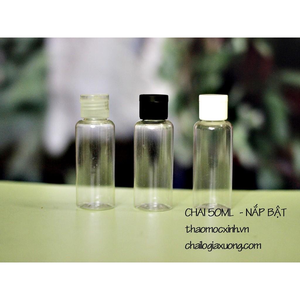CHAI NHỰA 50ML CHAI NHỰA 50ML NẮP BẬT / CHAI 50ML XỊT PHUN SƯƠNG / CHAI 50ML VÒI KHÓA / CHAI 50ML NHẤN GIỌT