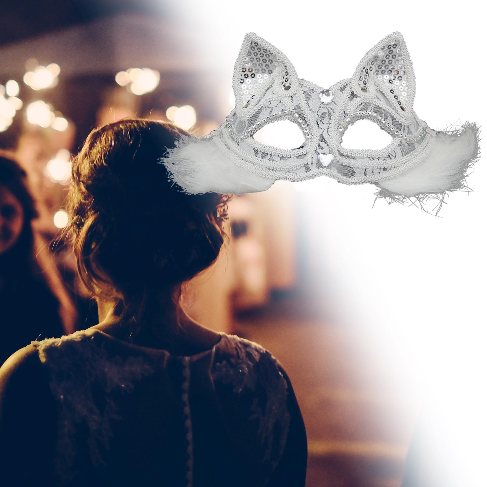 Masquerade Eye Mask Cosplay Half Face Cover Eye Shield Dress Up Costume Accessory Lace Eye Mask for Festivals Wedding Prom Carnival