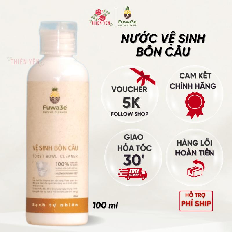 Nước tẩy bồn cầu Fuwa3e hữu cơ diệt khuẩn, thơm tinh chất khuynh diệp size mini 100ml