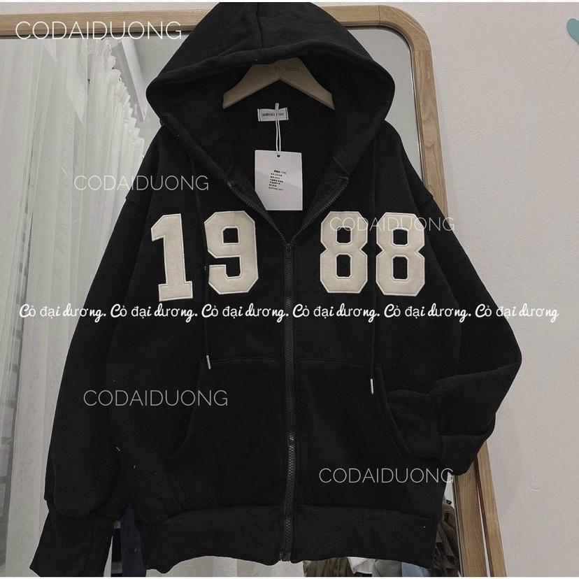 Hình ảnh Áo Khoác Hoodie Kiểu Zip Kéo 1988 Phối Nón Rộng Che Nắng Giữ Nhiệt Đa Năng Thiết Kế Đơn Giản Tinh Tế Siêu Đẹp