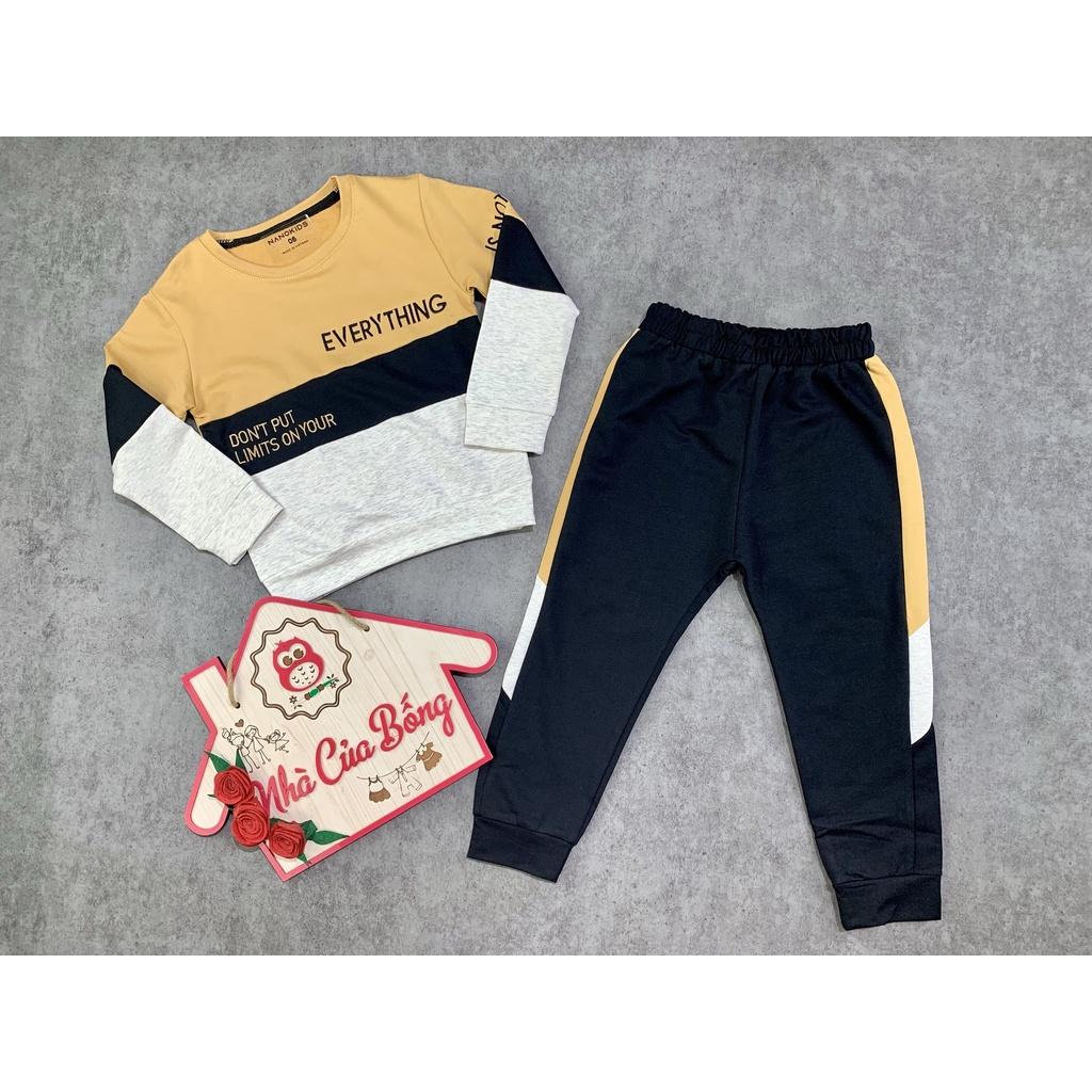 Bộ dài bé trai hàng cao cấp thêu chữ Everything size 15 - 39 kg