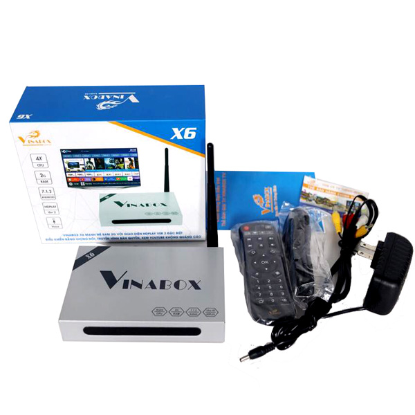 Vinabox X6 – TV Box điều khiển bằng giọng nói, Chip lõi tứ, Ram 2GB, Model 2019 - Hàng Chính Hãng