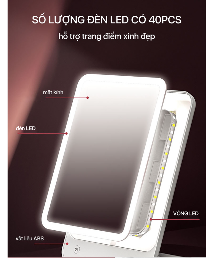 Gương trang điểm đèn led Xiaomi BOMIDI R1 - Gương trang điểm có đèn LED - Hàng nhập khẩu