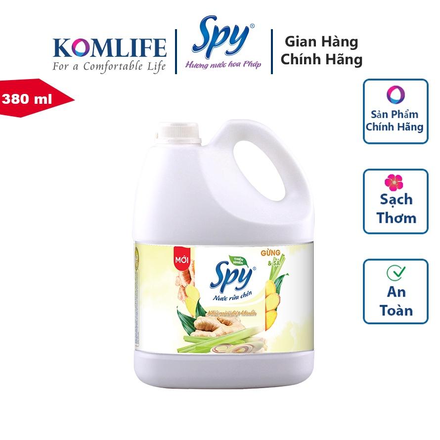 Nước rửa chén bát SPY thiên nhiên 3600 ml hương Quế, hương Gừng Sả thơm dịu nhẹ