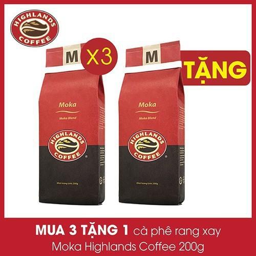 Mua 3 gói tặng 1 gói Cà phê Rang xay Moka Highland Coffee 200g