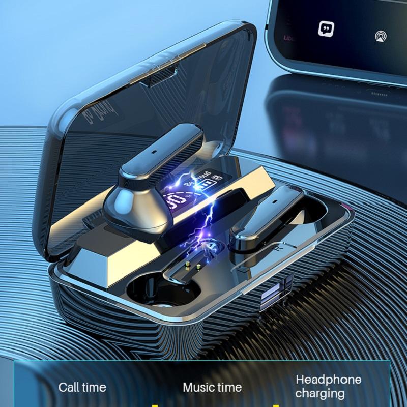 Mới Không Dây Tai Nghe TWS Bluetooth 5.1 Stereo Thể Thao Chống Thấm Nước Tai Nghe Có Đèn LED Hiển Thị Kỹ Thuật Số