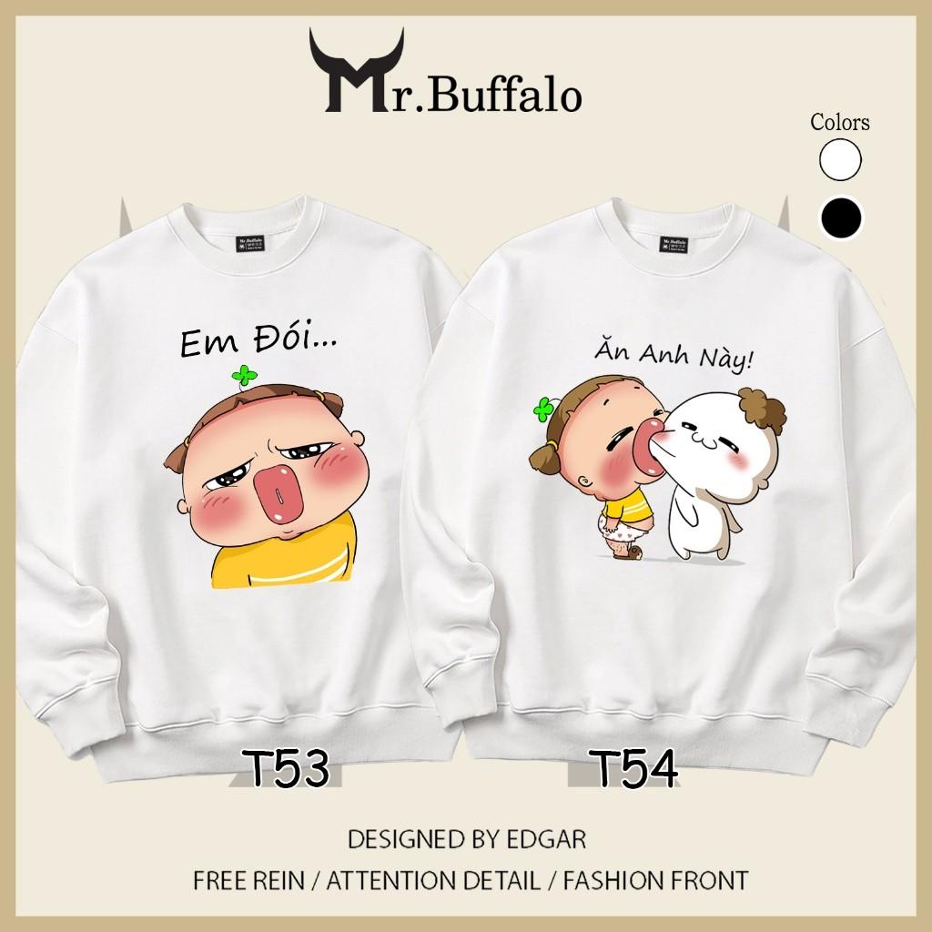 Áo Sweater cặp đôi quỳnh AK em đói, ăn anh này dễ thương