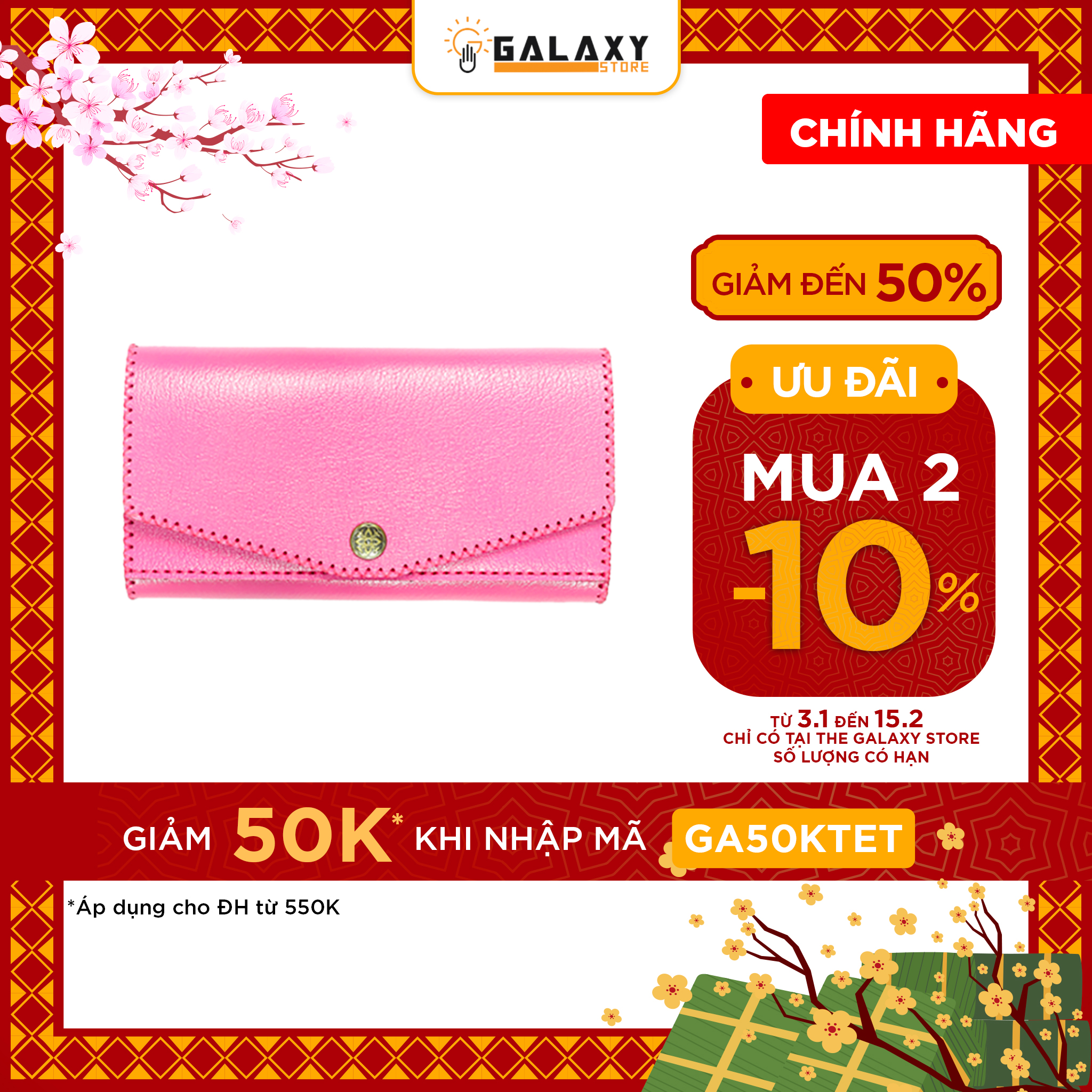 Ví Bóp Nữ Da Bò Thật Cầm Tay Clutch Handmade Cao Cấp Galaxy Store GVNUA04 - Hàng Chính Hãng (20x10 cm)