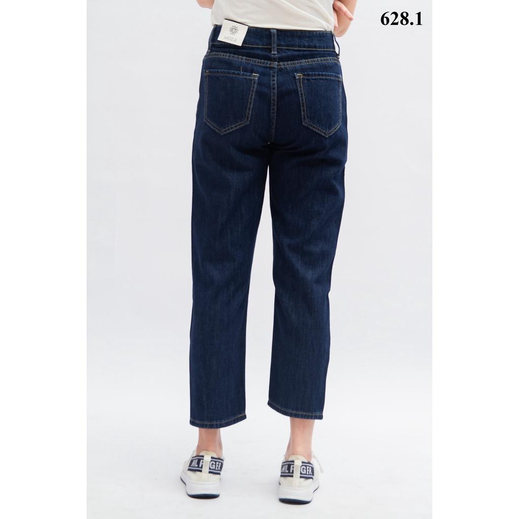 Quần jean boyfriend cotton dáng trơn, hàng vnxk