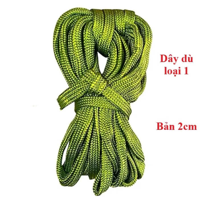 Cuộn 10M Dây dù bản dẹp cao cấp loại 1 bản rộng 2cm màu xanh