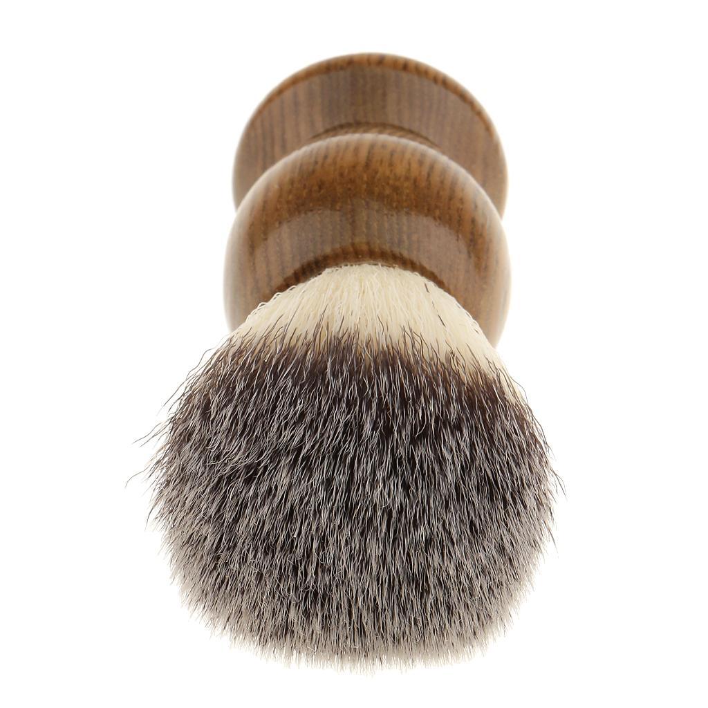3pcs Men's Wood Shaving Brush Metal Bowl Cup Mug Stand Holder Set Kit