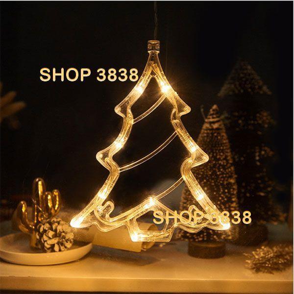 Xài Pin-Dây Đèn Led Hít Kiếng Hít Tường Trang Trí Noel (Tặng Pin