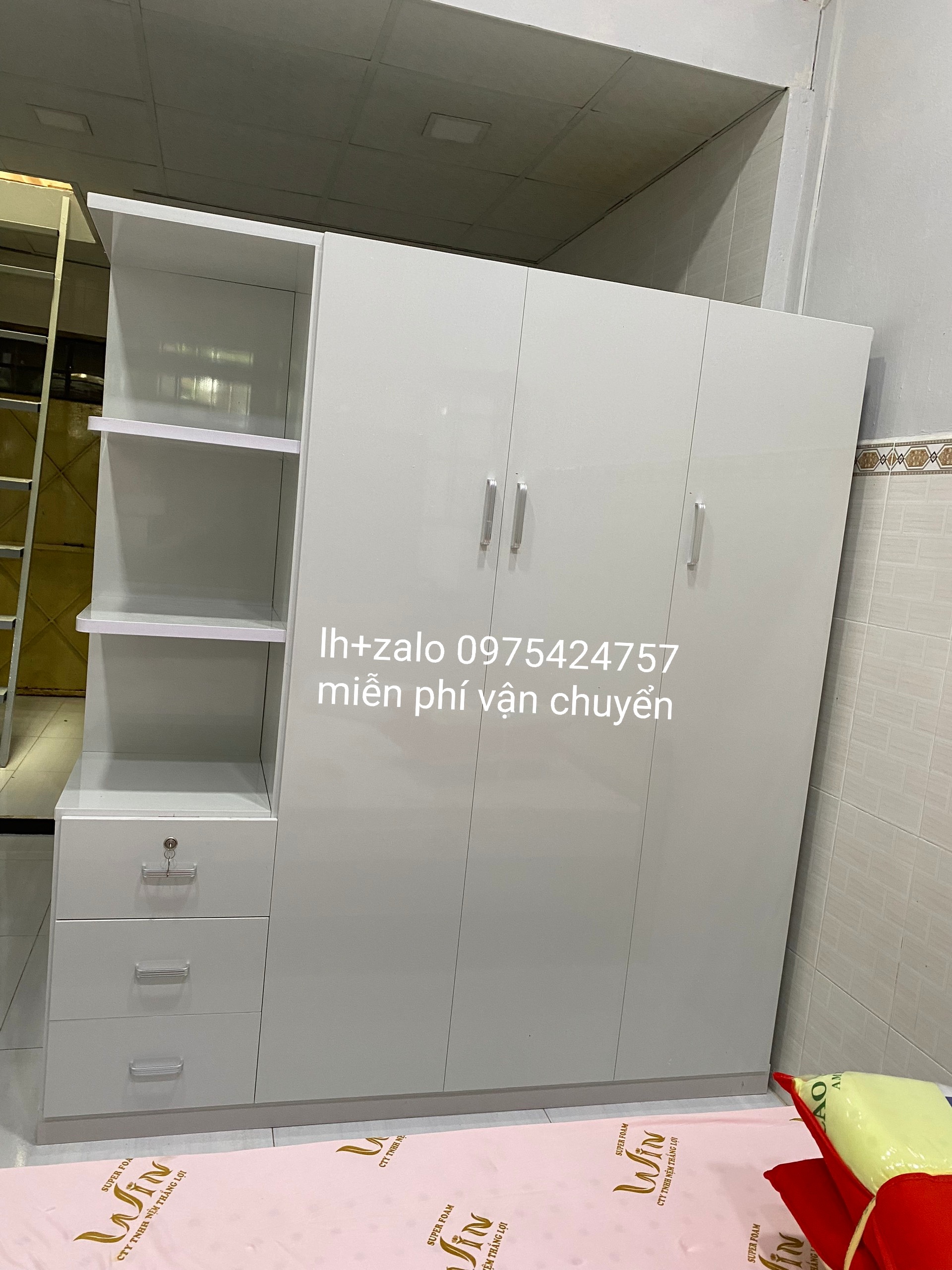 Tủ nhựa đài loan 3 cánh 1 kệ