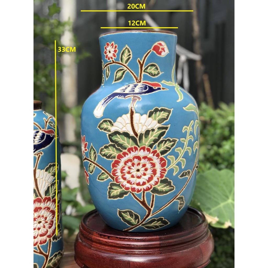 Bình Hoa Chim Xanh HN gốm sứ Nam bộ