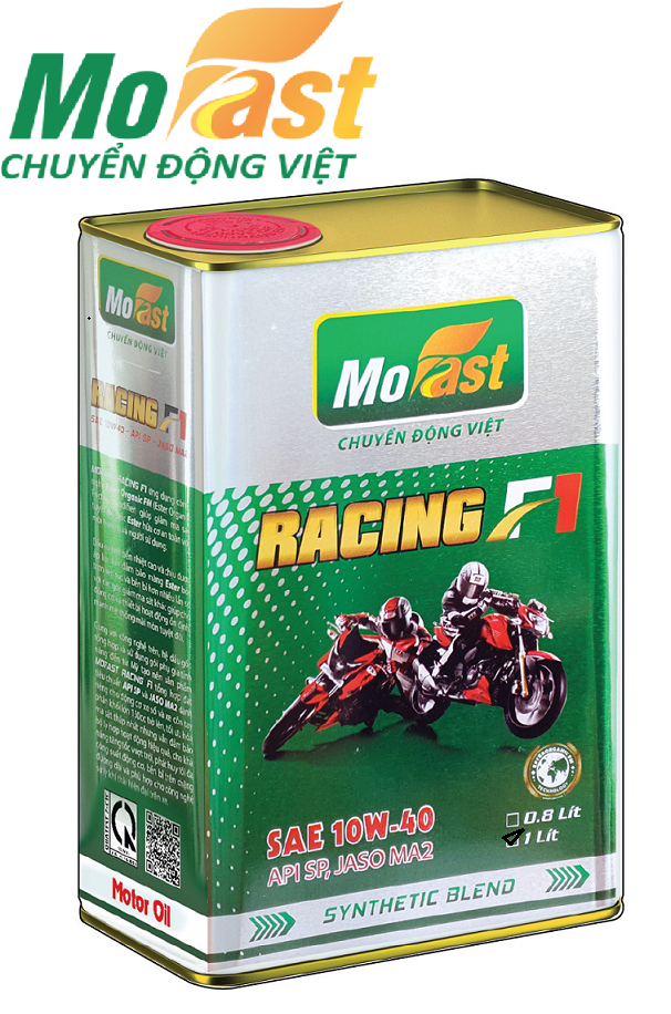 DẦU ĐỘNG CƠ XE MÁY TỔNG HỢP MOFAST RACING F1 SAE 10W40, API SP VÀ JASO MA2